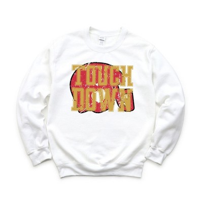 Simply Sage Market Women's Graphic Sweatshirt Touch Down Red Helmet Distressed