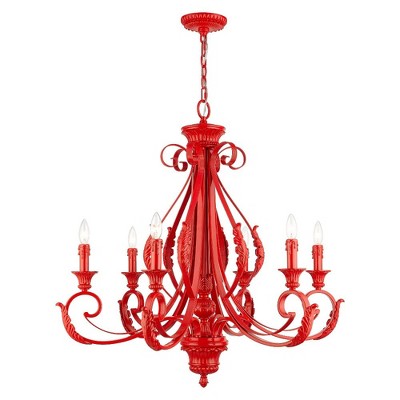 Livex Lighting Valencia 6 - Light Chandelier in  Shiny Red