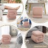 Upholstered Ottoman S-shape Makeup Vanity Stool Footstool, Velvet/Teddy - ModernLuxe - 4 of 4