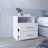 NicBex Wood 2 Drawer Nightstand,Sofa Side Coffee Table with Open Shelf for Bedroom,Living Room - 2 of 4