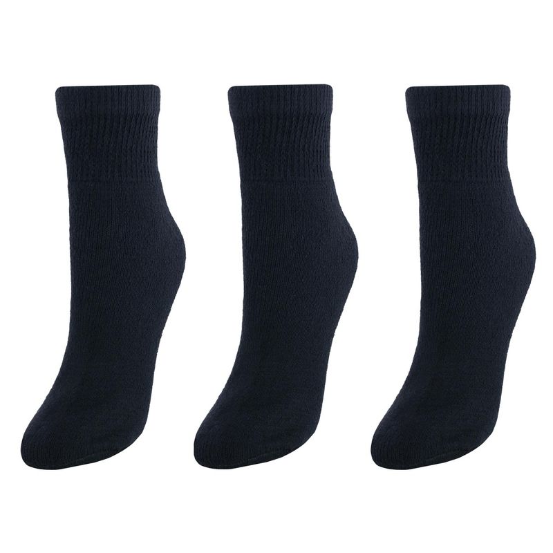 CTM Women's Cushioned Diabetic Ankle Socks (3 Pair Pack), 2 of 3