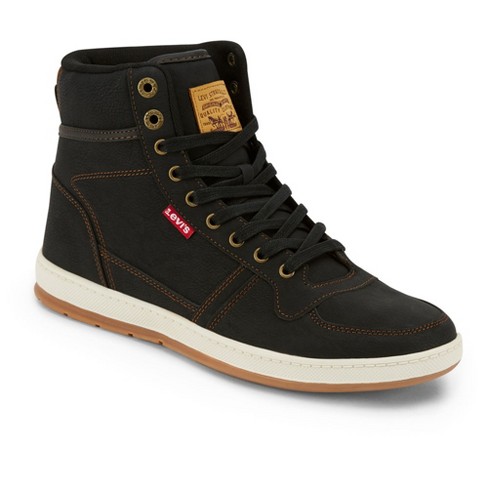 Levi's Mens Stanton Waxed Ul Nb Fashion Hightop Sneaker Shoe, Black/tan,  Size  : Target