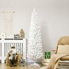 Whisen 6FT Artificial Pencil Christmas Tree with Realistic Branches and Plastic Base Stand - White - 2 of 4