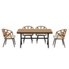 Chic Crate - 5-Piece PE Rattan Patio Set - Waterproof Synthetic Wood Table & Chairs for Outdoor Living (Taupe Beige) - 3 of 4