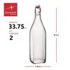 Bormioli Rocco 33.75oz Swing Bottle (Set of 2) - Reusable Glass with Airtight Leakproof Swing Tops, BPA-Free Office Water Bottle, Fresh Juices - 2 of 4