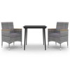 Garden Dining Set Grey PE Rattan Medium Durable vidaXL - 2 of 4