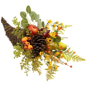 Northlight Apples and Pears Cornucopia Fall Harvest Decoration - 20" - 1 of 4
