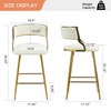 CAVINAS Corduroy Bar Stools Set of 2,26'' Counter Height Barstools with Gold Chrome Base & High-Density Foam Seat for Home Pub & Kitchen Island - 3 of 4