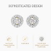 Gilded Lab-Grown Diamond Sterling Silver & 14KT Yellow Gold-Plated Stud Earrings for Women, Round Halo Shaped, 1/4, 1/2, 3/4, 1 Carat Total Weight - 2 of 4