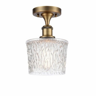Niagra - 1 Light Semi-Flush Mount In Industrial Style-11 Inches Tall and 6.5 Inches Wide