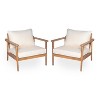 Christopher Knight Home Iris Mid-Century Modern Patio Acacia Wood Lounge Chair with Water-Resistant Cushion, Teak - 2 of 4