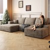 107" Cloud Sectional Sofa with 1 Ottoman,Modern Minimalist Upholstered Couches,Comfort U Shaped Sofa,Black (Plush Corduroy Fabric) - 2 of 4