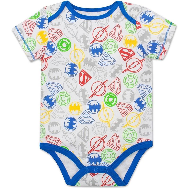 DC Comics Justice League Green Lantern The Flash Superman Baby 5 Pack Bodysuits Newborn to Infant, 4 of 10