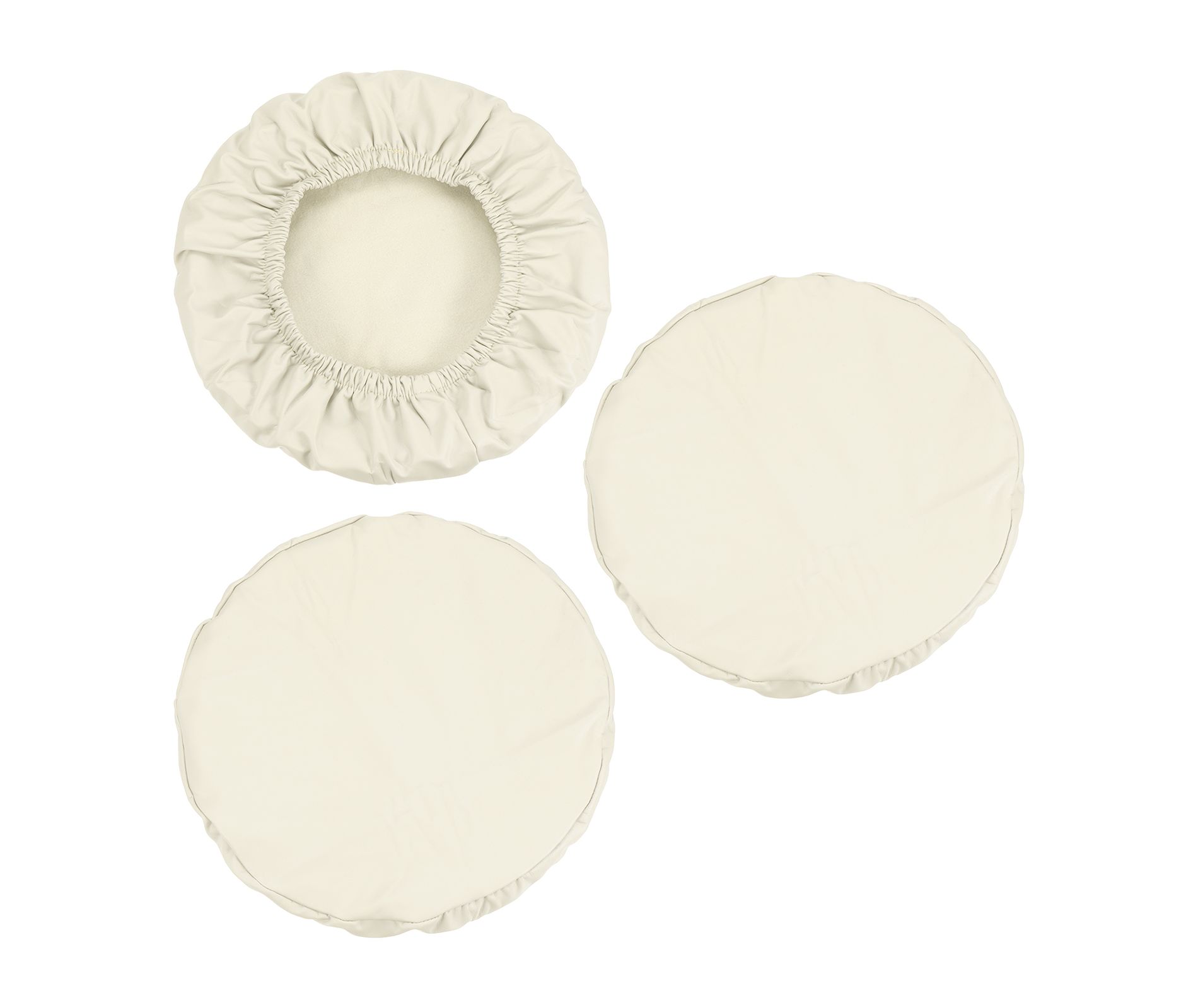 Unique Bargains Round Washable Elastic Bar Stool Cover for Dia 12"-14" Chair 3 Pcs Beige