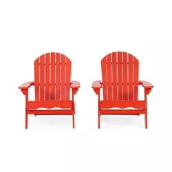 2pk Malibu Outdoor Acacia Wood Adirondack Chairs Red - Christopher Knight Home