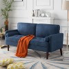 MAYEERTY 65in Modern Couch Loveseat Stylish Upholstered Sofa for Living Room£¬Navy Blue - 3 of 4