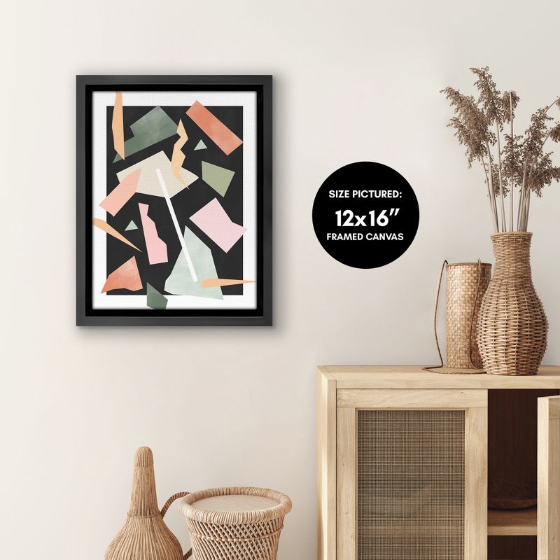 Americanflat - Mid Century Modern Geometric Pink And Green 3 by The Print Republic Floating Canvas Frame - Modern Wall Art Decor, 4 of 7
