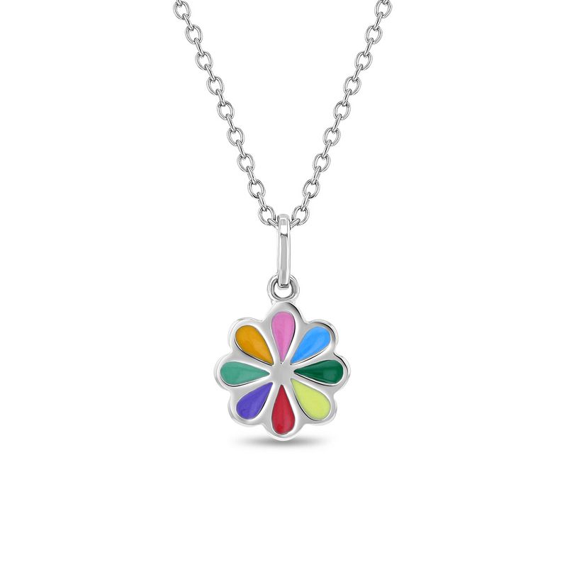 Girls' Vibrant Floral Sterling Silver Necklace - In Season Jewelry, 1 of 4