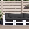 vidaXL Black Fabric Pallet Cushions - Resistant Hollow Fiber Filling - Comfortable Seat and Back Cushions - Ideal for Outdoor Living Space - 2 of 4