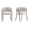 KWPZQEB Modern Kitchen Dining Chairs Set of 2, Linen Fabric Dining Chairs with Arms and Metal Legs, Upholstered Dining Room Chair, - 2 of 4