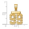 Black Bow Jewelry 14k Yellow Gold, Varsity Collection, Small D/C Pendant Number 99 - 2 of 3