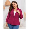 Coolmee Women's Plus Size Blazers Casual Open Front Work Office Jackets Blazer with Pockets - 2 of 4