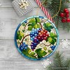 Grape Window Art Stained Glass Style Ceramic Ornament, Christmas Gift and Decor| OrnamentallyYou - 4 of 4
