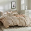Khaki Queen Duvet Cover Set, 3pcs Washed Microfiber, Breathable Seersucker with Zipper Ties - 3 of 4