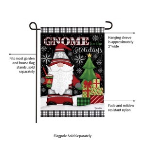 Evergreen Gnome for the Holidays Garden Suede Flag 12.5 x 18 Inches Indoor Outdoor Decor - 1 of 4