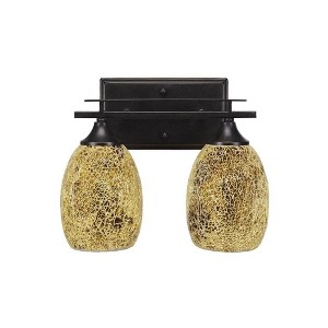 Toltec Lighting Uptowne 2 - Light Vanity in  Dark Granite with 5" Gold Fusion Shade - 1 of 1