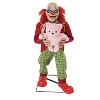 Morris Costumes 4 Ft. Animated Creepy Clown with Pink Bear Halloween Decoration - 2 of 2