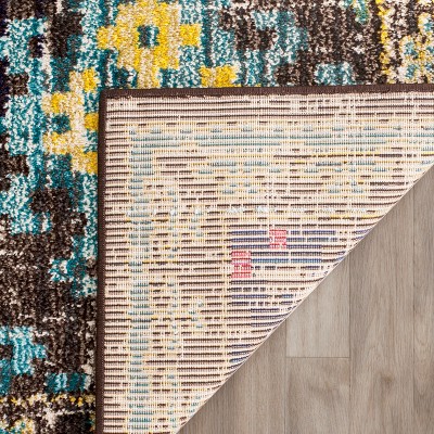 Elegant Square Hand-Knotted 6'7" Multicolor Synthetic Area Rug