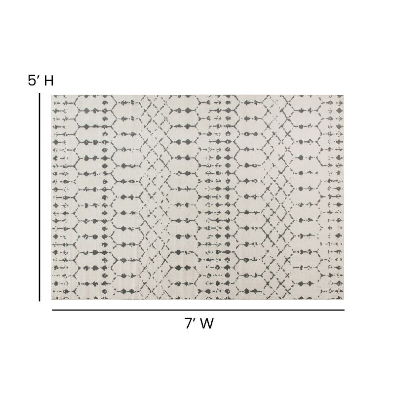 Emma and Oliver Modern Design Geometric Bohemian Low Pile Area Rug, 4 of 7