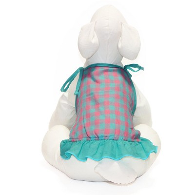 Gooby Spaghetti Strap Dress for Dogs, XSmall, Pink Check