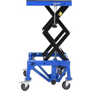 350LBS Motorcycle Lift Jack - Foot-Pump Scissor Lift Table with Safety Lock, Wheels，Oil Drain Hole，Height Adjustable 13.78-34.25" for ATV - 1 of 4