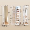 LED Lockable Jewelry Cabinet, Jewelry Organizer on Wheels, Standing Jewelry Armoire - 4 of 4