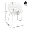 Set of 2 Outdoor Dining Chairs with Iron and Plastic Frame,Modern Patio Chairs for Backyard or Deck,Weather Resistant Chair Set-Koiai - 4 of 4