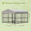 Outdoor Heavy Duty Metal Dog Cage Kennel with Rotating Feeding Bowl, Waterproof Roof Cover and Lock for All Dog Breeds - 2 of 4