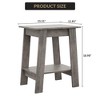 End Table, Small Side Table with 2-Layer Storage Shelves, Farmhouse Nightstand, Rustic Wooden Bedside Table - 3 of 4