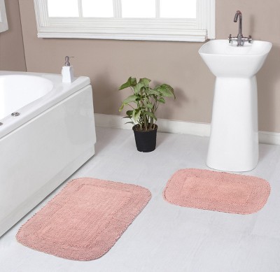 Radiant Collection Cotton Ruffle Pattern Tufted Set of 2 Bath Rug Set - Home Weavers