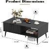 Coffee Tables for Living Room, Farmhouse Center Table with Hidden Storage and Fluted Sliding Door, Dining Table for Home Apartment Office - 2 of 4