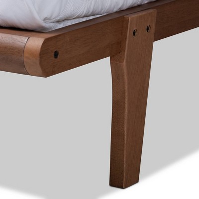 Kaia Walnut Brown Full Size Mid-Century Modern Platform Bed Frame