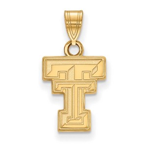 Black Bow Jewelry 14k Yellow Gold Plated Sterling Silver Texas Tech Red Raiders NCAA Small Pendant - 1 of 3