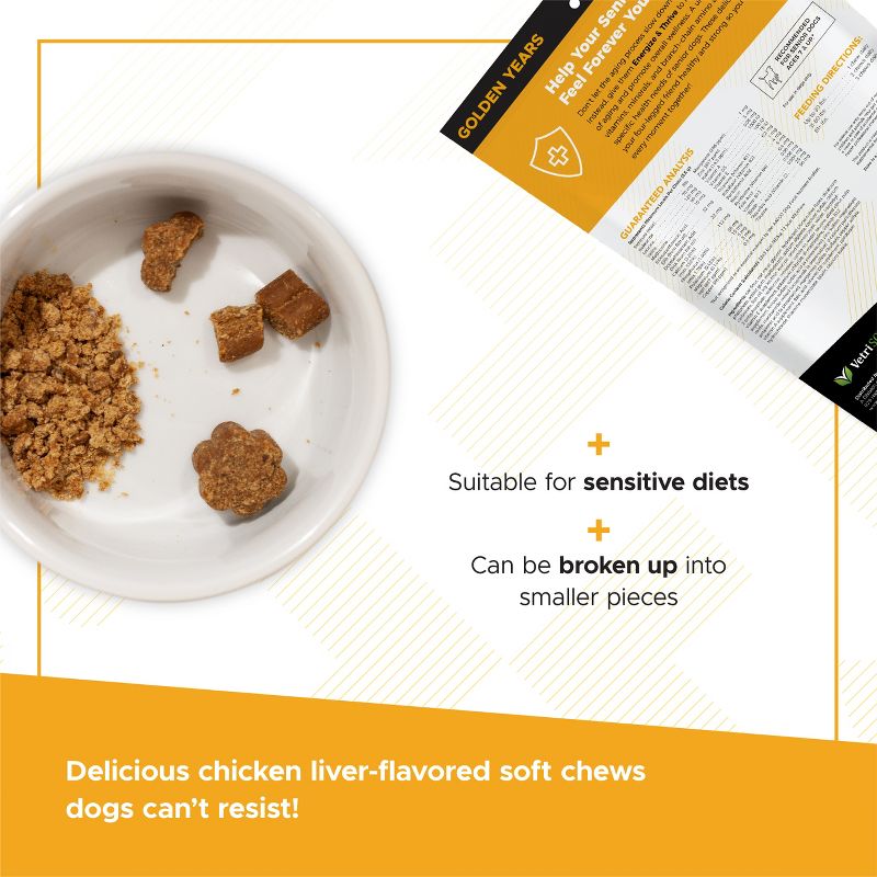 VetriScience Golden Years Energize & Thrive Multivitamin for Senior Dogs Chicken Flavor, 60 Bite-Sized Chews, 3 of 4