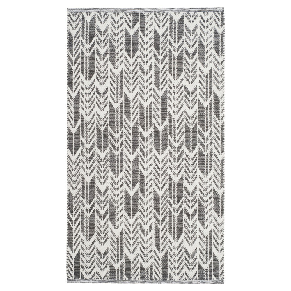 3'x5' Shelly Woven Rug Charcoal/Ivory - Safavieh