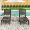 Merax 2-Piece Outdoor Chaise Lounges with Adjustable Backrest - 2 of 4