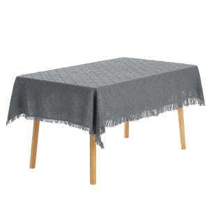 Unique Bargains Picnic Dinner Cotton Linen Tassels Oil-proof Table Cover 1 Pc - 1 of 4