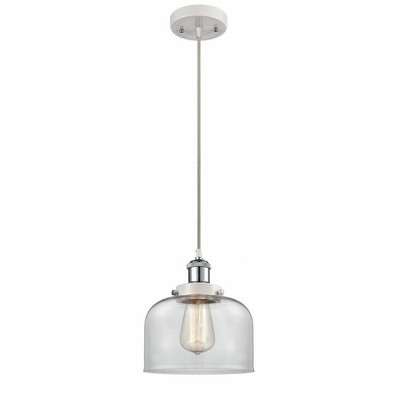 Bell - 1 Light Cord Hung Mini Pendant In Industrial Style-10 Inches Tall and 8 Inches Wide