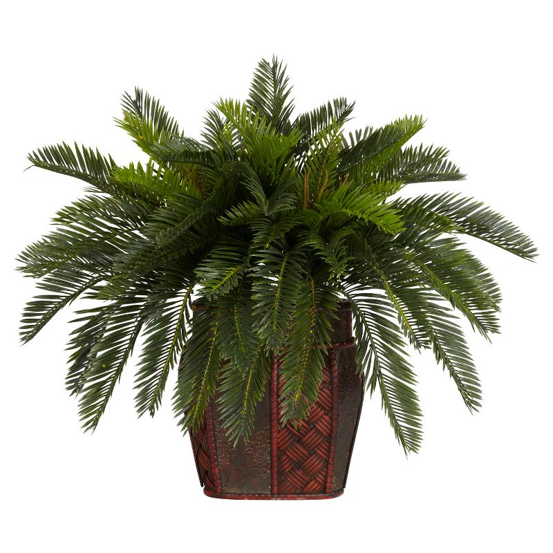 Nearly Natural Double Cycas w/Vase Silk Plant, 1 of 5