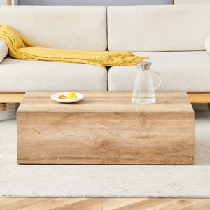 Rectangle Wood Coffee Table Block Central Table MDF Tea Table-Cuddlewood - 1 of 4